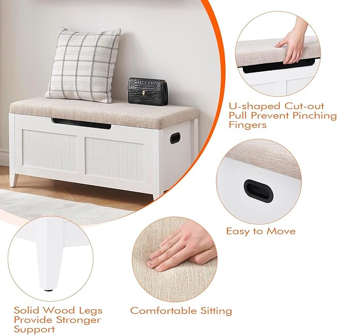GAOMON 39.4" Storage Benches Entryway Bench - Image 4