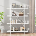 HSH 4 Tier White Bookshelf, Modern 4 Shelf Etagere Bookcase, Industrial Wood by HOMESWEETHOME