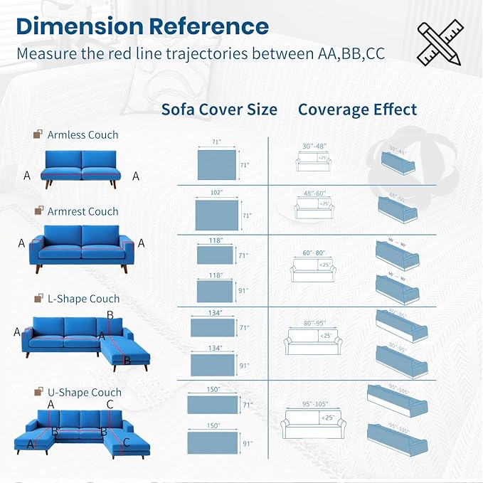 Nobildonna Sofa Cover Washable Soft Thicken Chenille Couch Cover - Image 9