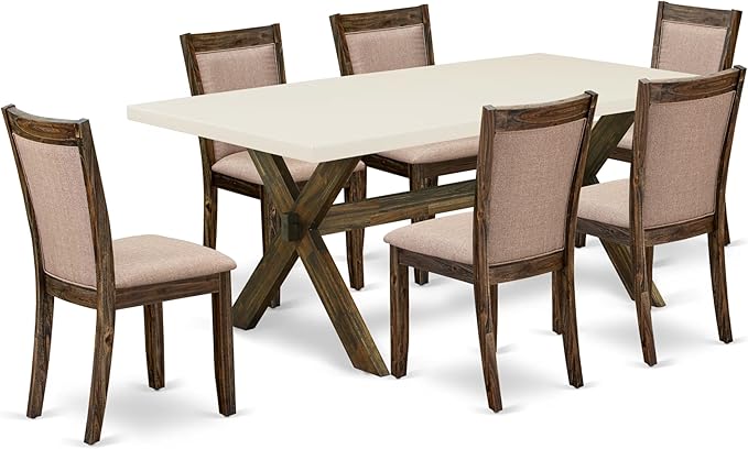 East West Furniture X727MZ716-7 7 Piece Kitchen Table Set Consist of a by EastWestFurniture