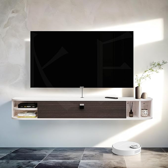 Pmnianhua Floating TV Stand, Floating TV Console, Wall Mounted TV Cabinet - Image 2