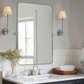 MOON MIRROR 24" x 36" Brushed Nickel Metal Framed Pivot Rectangle Bathroom by MOONMIRROR