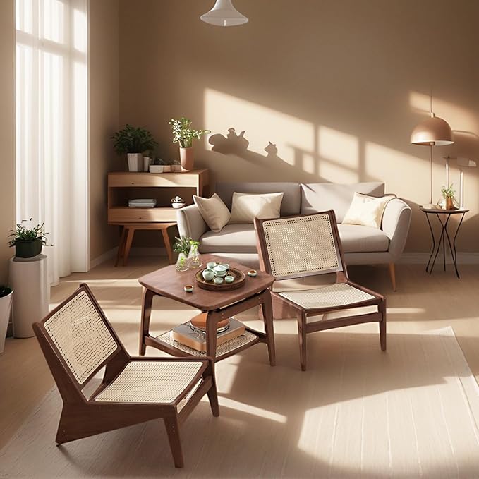 Mid-Century Accent Chair, Rattan Lounge Chair - Image 7