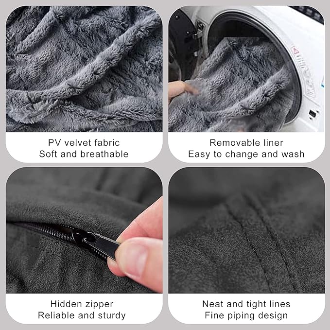 Giant Fur Bean Bag Chair Cover for Kids Adults, Living Room Furniture Big Round - Image 6