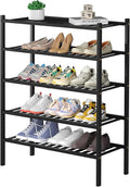 5 Tier Bamboo Shoe Rack for Closet Free Standing Wood Shoe Shelf for Entryway by ROMGUAR+CRAFT