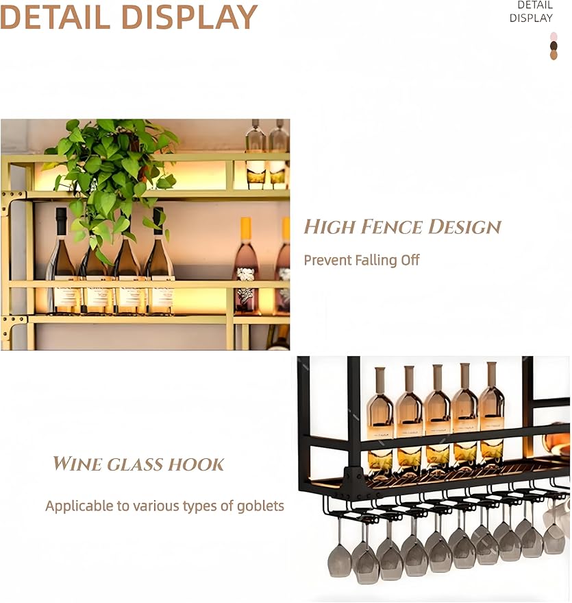 Metal Wall-Mounted Wine Rack - Image 4