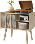 Record Player Stand with Vinyl Storage, Wooden Record Player Table with 5 by Montex