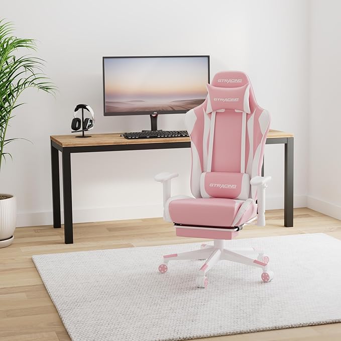 GTRACING Gaming Chair with Footrest, Ergonomic Computer Game Desk Chair - Image 2