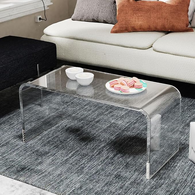 40inch Premium Clear Acrylic Rectangle Coffee Table - Image 6