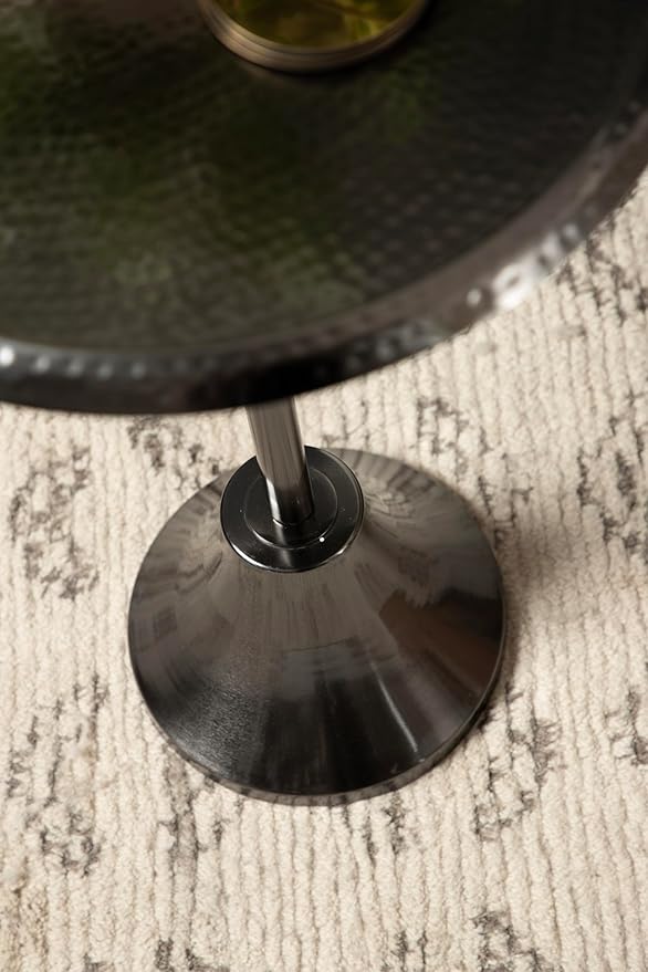 Kate and Laurel Sanzo Modern Pedestal Side Table; 15 x 15 x 24; Gray Gunmetal; - Image 5