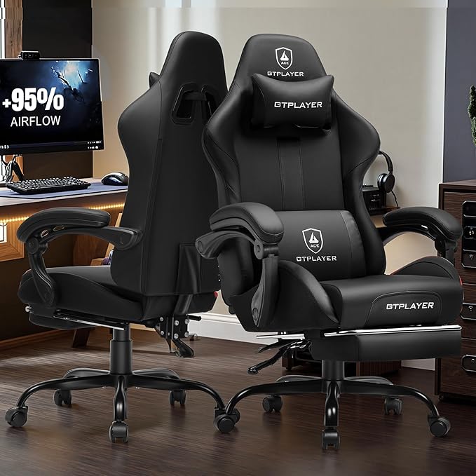 GTRACING Gaming Chair with Foot Rest & Pocket Spring Cushion, Ergonomic High - Image 2