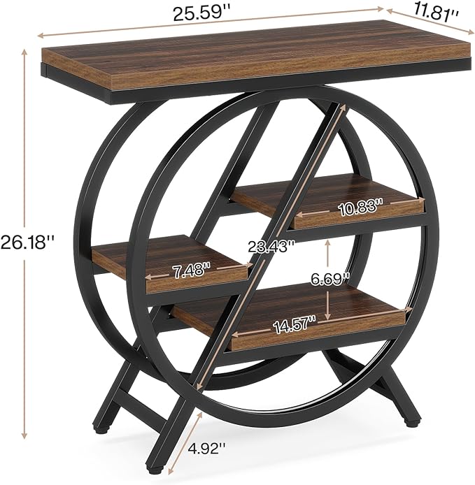 Tribesigns End Table Set of 2, 3-Tier Narrow Sofa Side Table - Image 2