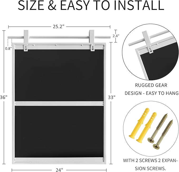24x36 Inch Rectangle Bathroom Vanity Mirror - Image 5