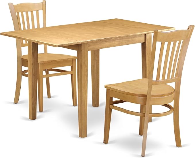 East West Furniture NDGR3-OAK-W 3 Piece Dinette Set by EastWestFurniture