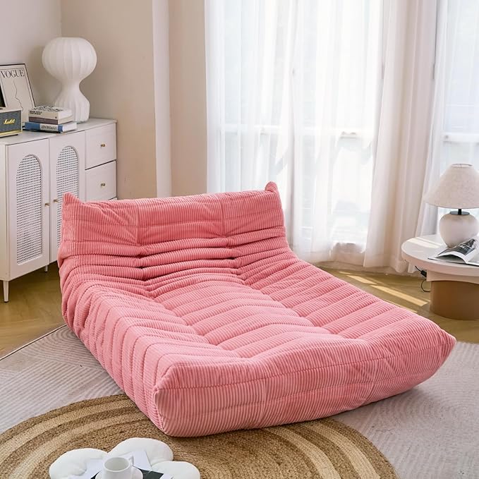 N&V Fireside Lounge Chaise Chair, Mid Century Armless Floor Lounger Sofa - Image 3