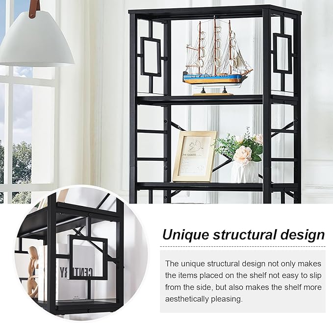 HOMISSUE Tall Bookshelf, Industrial Bookshelf - Image 6