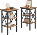 VECELO End Table Set of 2, Bedside Table, X-Design Reinforced Nightstands by VECELO