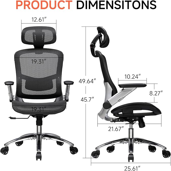 COMHOMA Big and Tall Ergonomic Mesh Office Chair, High Back Home Desk Chair - Image 3