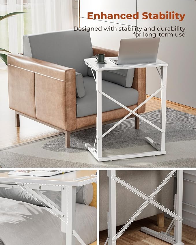 21''Wx28''H Folding TV Tray for Eating, Small Foldable C-Shaped Tray Table - Image 9