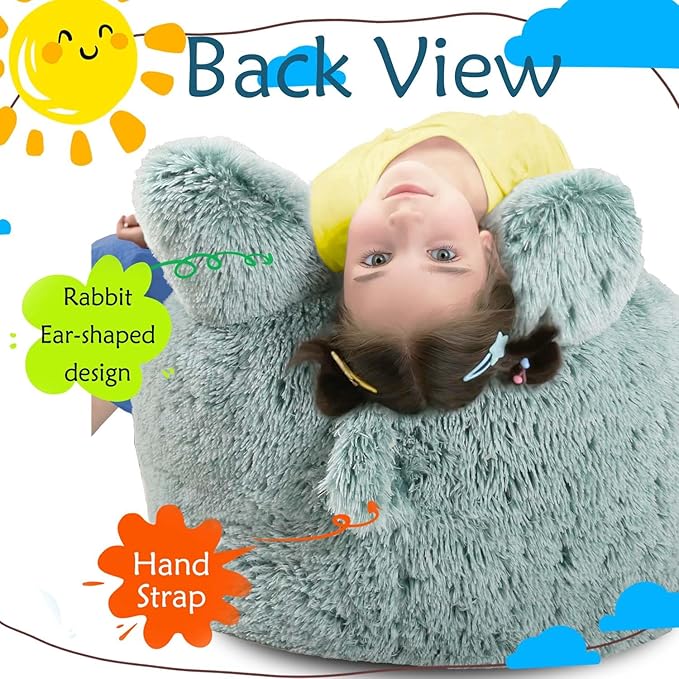 Bean Bag Chair for Kids with Plush Faux Fur Cover, 2.5FT Memory Foam Filled - Image 4