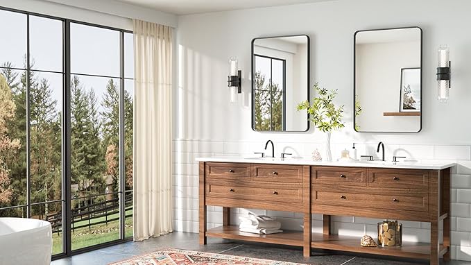 TETOTE Black Bathroom Mirror 20 x 30 Inch Matte Black Bathroom Mirrors - Image 8