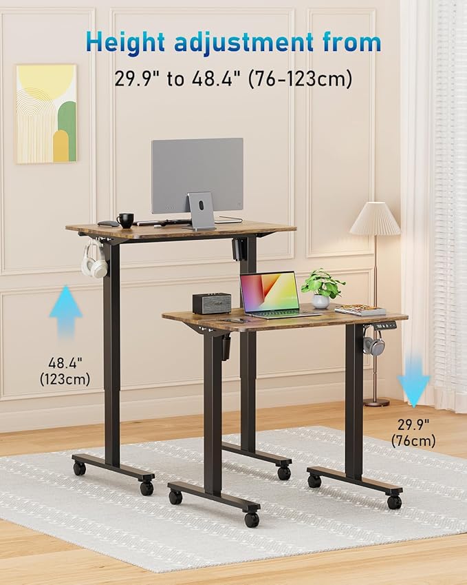 Small Height Adjustable Electric Standing Desk, 31.5" x 23.6" Sit Stand up Desk - Image 5