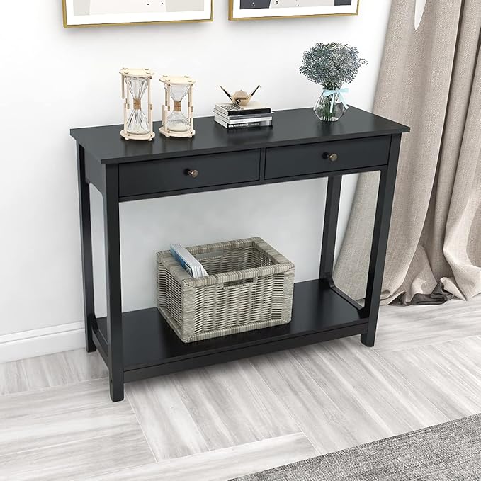 TaoHFE Black Console Table, 39.4"x11.8"x31.5" - Image 8