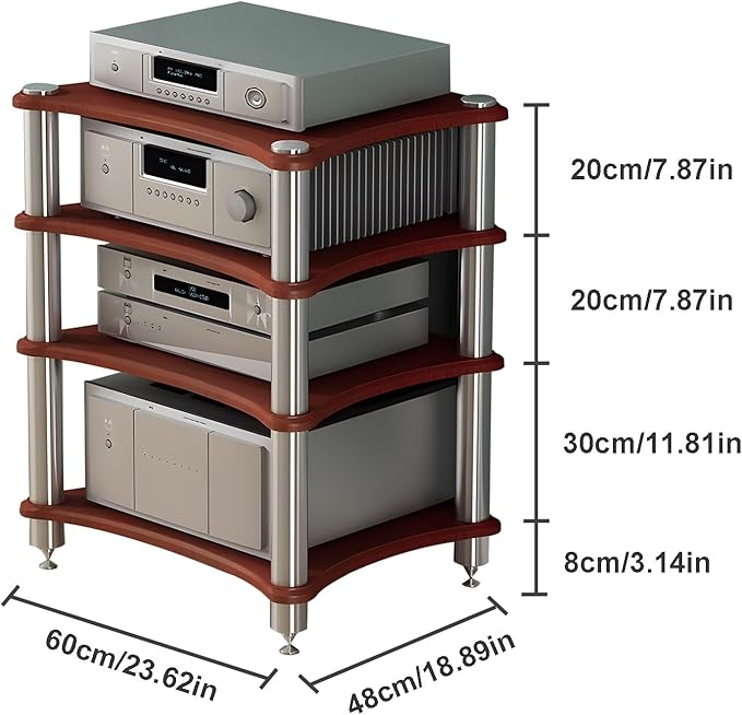 4-Tier AV Media Stand, Stereo Racks and Stands, Video Component Cabinet Audio - Image 2