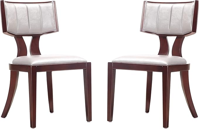 Manhattan Comfort Pulitzer Faux Leather Dining Chairs Set of 2, Solid Beech Wood by ManhattanComfort