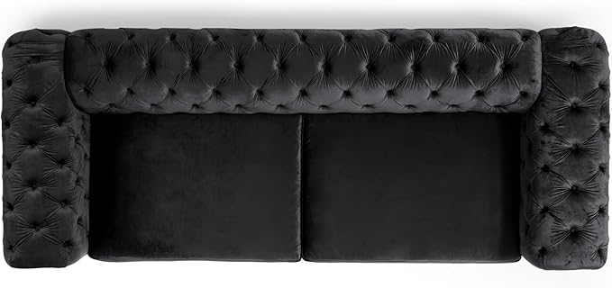 Merax Comfy 3-seat Sofa with Tufted Back and Arm and Gold Iron Legs, Modern - Image 6
