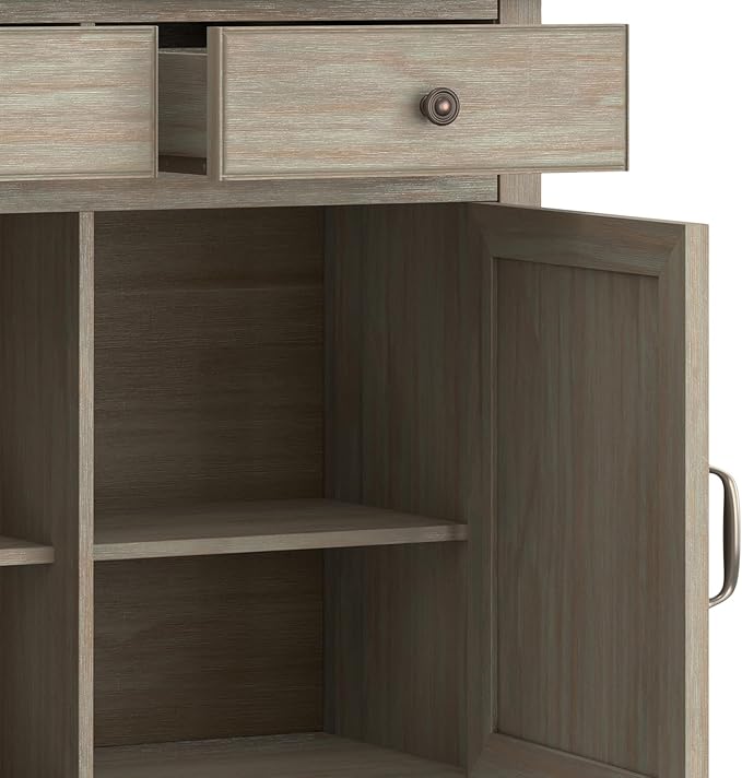 SIMPLIHOME Connaught 40-inch Wide Solid Wood Storage Cabinet in Distressed Grey - Image 9