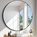 Black Round Mirror, 42 inch Large Circle Mirror, Aluminum Alloy Metal Frame by WelcometoCIVENO