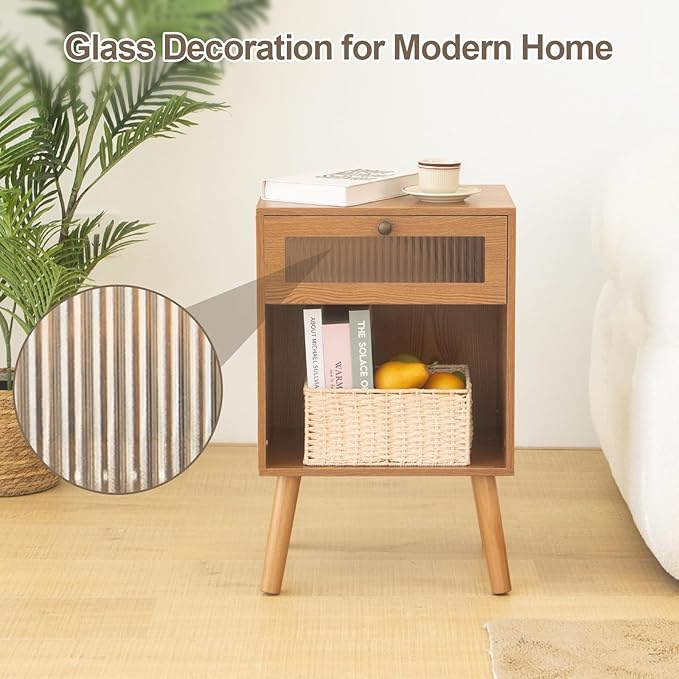 AWASEN Mid Century Nightstand, Bedside Table - Image 4