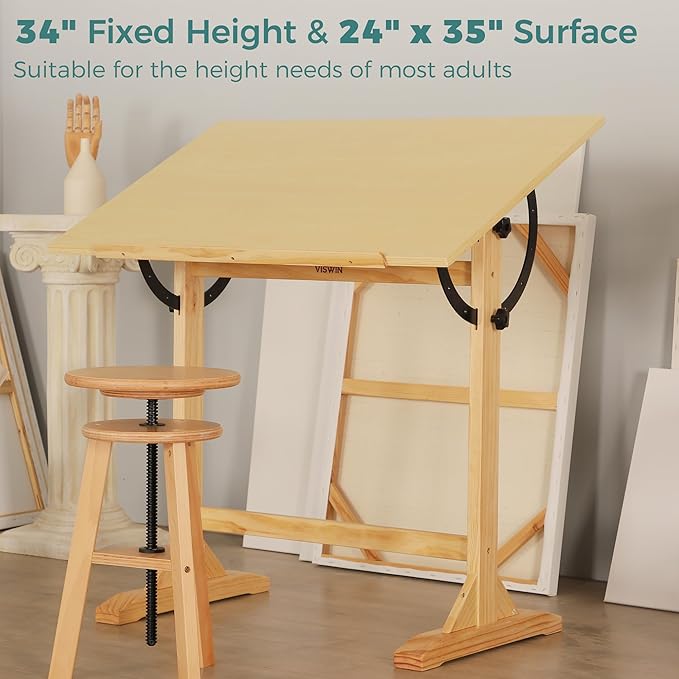 VISWIN Wood Drafting Table for Adults - Image 4
