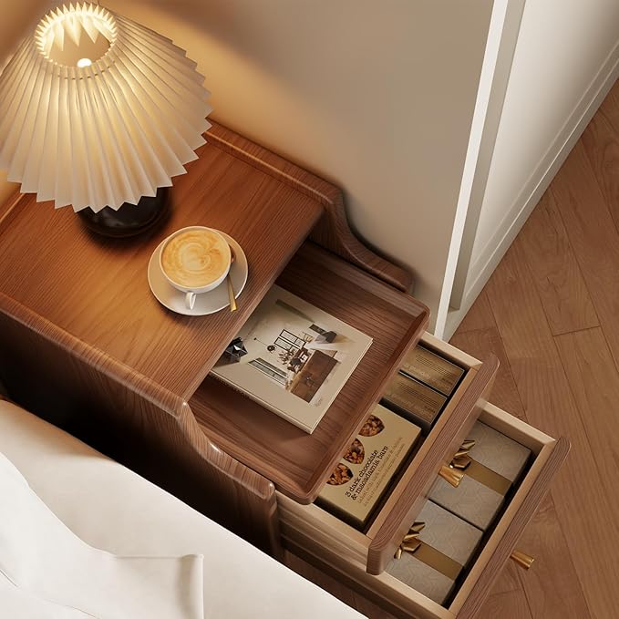 Wood Nightstand, Walnut Nightstand - Image 3