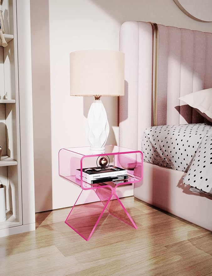 Acrylic Nightstand Side Table Modern Design Clear Home Decor Display End Table - Image 9