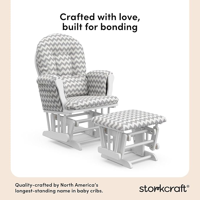Storkcraft Premium Hoop Glider & Ottoman — GREENGUARD Gold Certified Nursery - Image 5