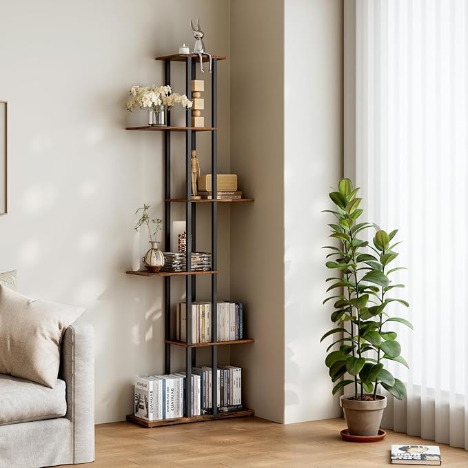 Bookshelf，Small Bookcase for Small Space，6-Tier Bookshelf for Living Room by DGSANDGPuttheCustomerFirst