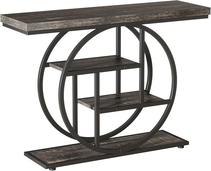 Tribesigns 41.3" Console Table, Industrial 4-Tier Sofa Table Entryway Table - Image 9