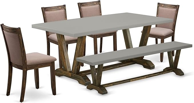 East West Furniture V797MZ748-6 6 Piece Modern Dining Table Set Contains a by EastWestFurniture