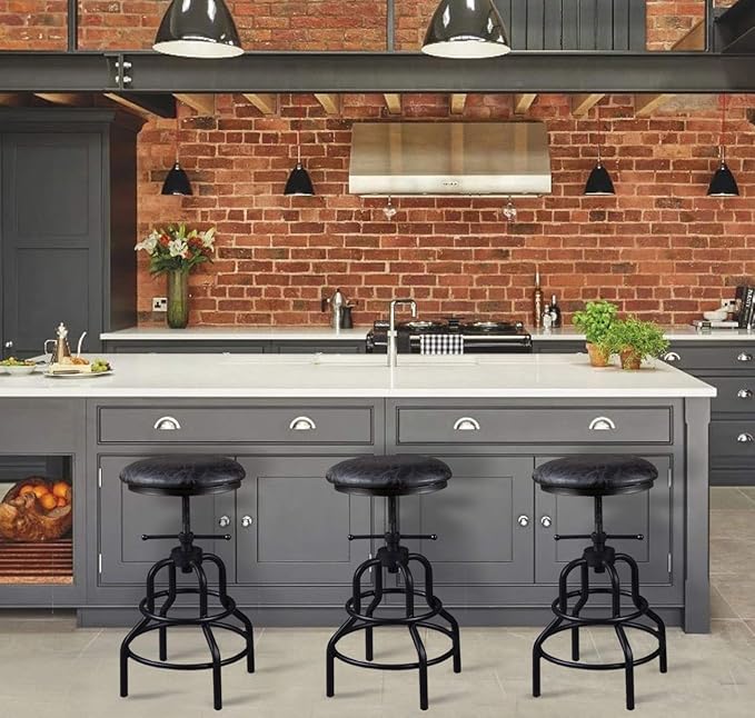Diwhy Industrial Vintage Counter Stool, Kitchen Counter Height Adjustable - Image 9