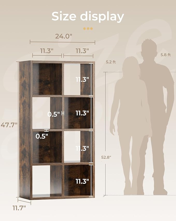 GTPLAYER 8-Cube Storage Organizer, Fits 11" Bins, Vertical or Horizontal Use - Image 2