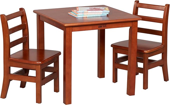 ECR4Kids 24in x 24in Hardwood Table and Chair Set, 12in Seat Height, Kids - Image 12