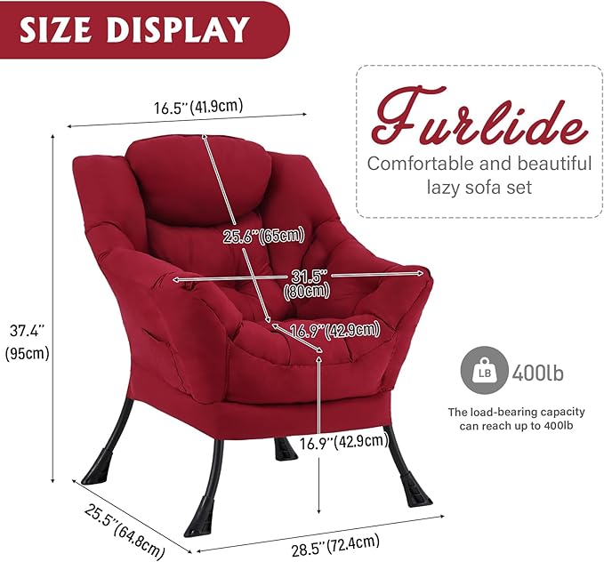 Lazy Chair for Living Room, Modern Accent Chairs - Image 3