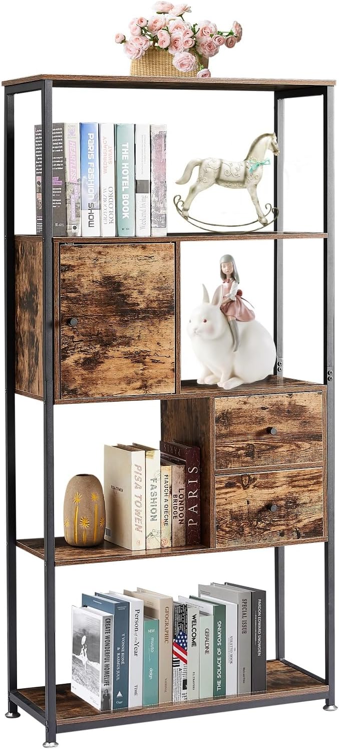 VECELO 5-Tier Bookshelf, Bookcase by VECELO