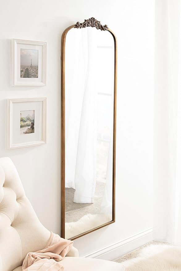 Kate and Laurel Arendahl Glam Arched Vintage Full Length Mirror; 18 x 58; Gold; - Image 3