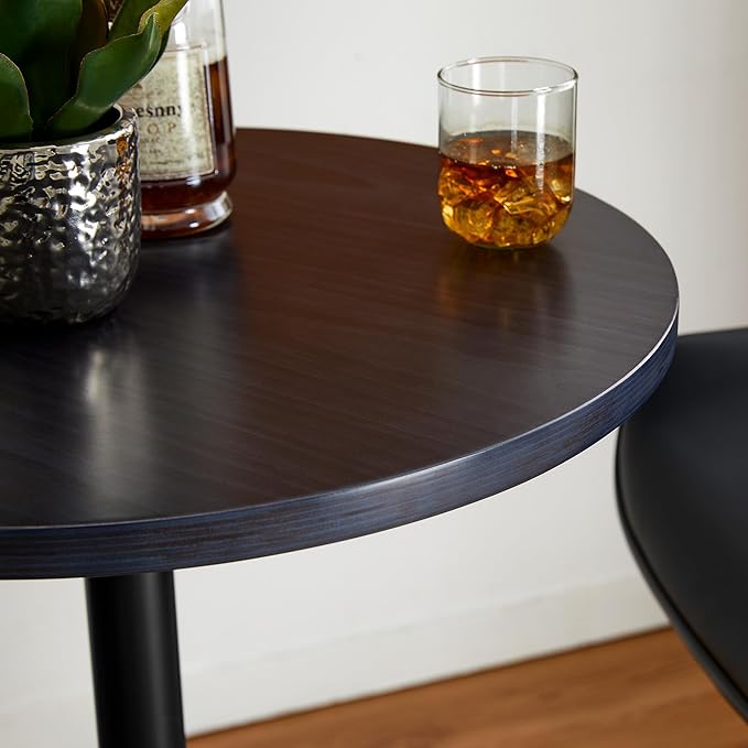Glitzhome 39.5" H Set of 2 Pub Table Round Bar Table Wood Top - Image 8