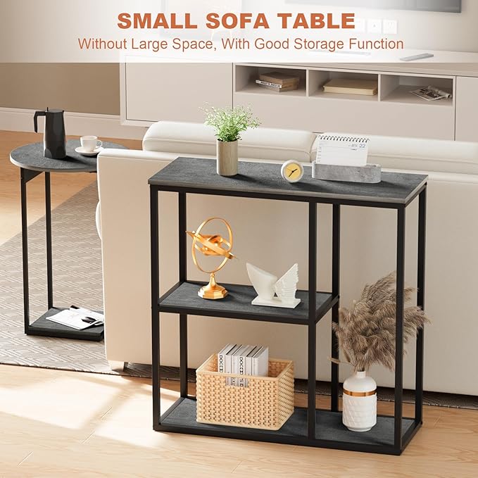 WOHOMO Console Table, 12 Inch Narrow Entryway Table - Image 8