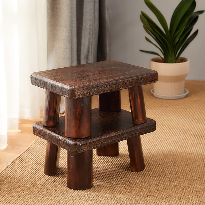 Wooden Stool, Rectangular Bedside Step Stool, Step Ladder - Image 7