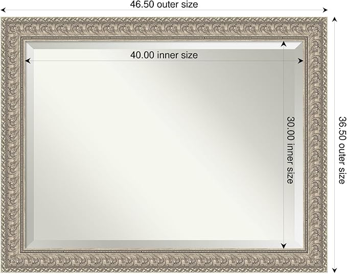 Amanti Art Silver Bathroom Mirror - Image 3